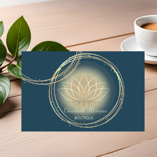 Chic Professional,Gold Circles Lotus Business Card