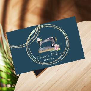 Chic Professional,Gold Circles Sewing Machine Business Card