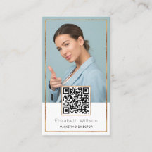Chic Professional QR Code Gold Glitter Frame Photo