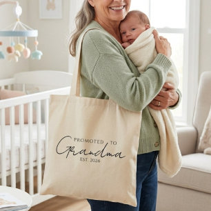 Chic Promoted To Grandma EST Year Design Tote Bag