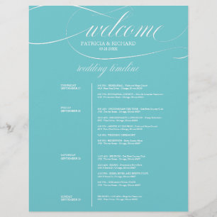 Chic Purist Blue 4 Days Wedding Itinerary