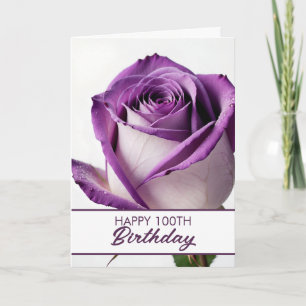 Chic Purple 100th Birthday Card