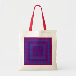 Chic Purple and Blue Tote Bag, Checks, Ogees Bag