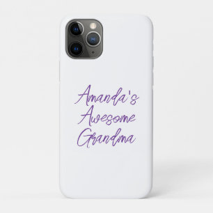 Chic Purple Awesome Grandma Grandkids Name iPhone 11 Pro Case