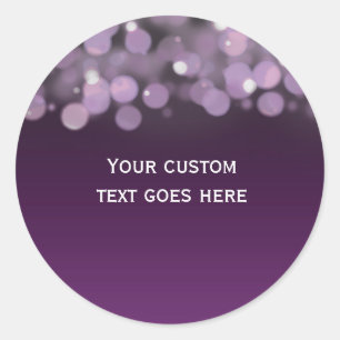Chic Purple Bokeh Sky Lights Sticker Favour label