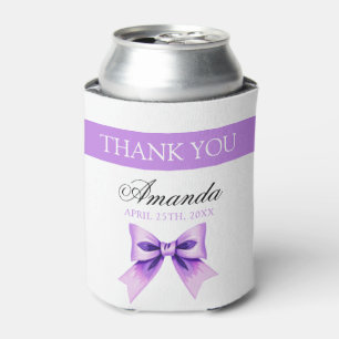 Chic Purple Bow Coquette Girl Sweet 16 Birthday Can Cooler