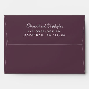 Chic Purple Cassis Elegant Return Address Wedding Envelope