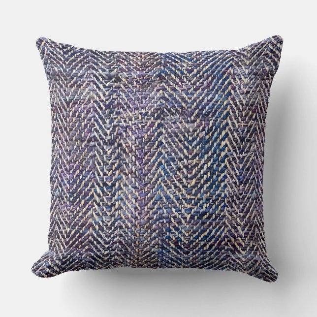Chic purple cream chevron cushion (Front)