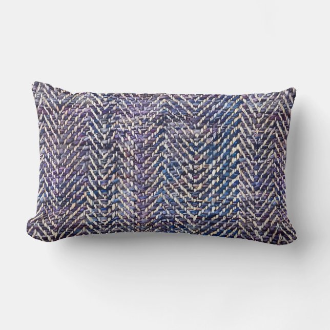 Chic purple cream chevron lumbar cushion (Front)