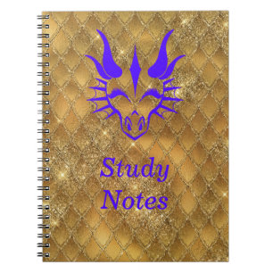 Chic Purple Dragon Head & Gold Dragon Scales Notebook