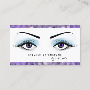 Chic Purple Eyes Girly Eyelash Extensions Boutique Business Card