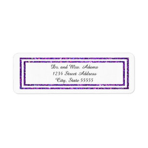 Chic Purple Faux Glittered Trim - Address Label