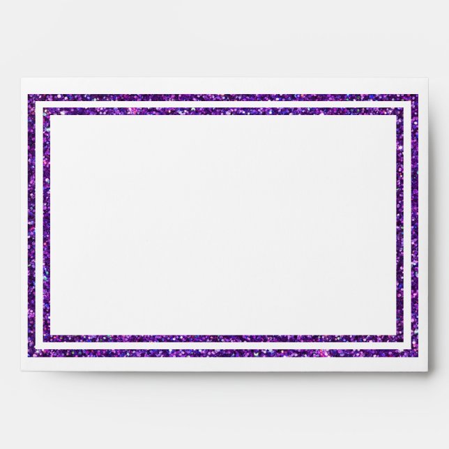 Chic Purple Faux Glittered Trim - Envelope (Front)