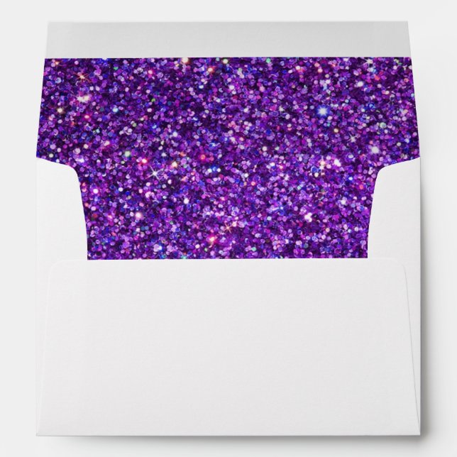 Chic Purple Faux Glittered Trim - Envelope (Back (Bottom))