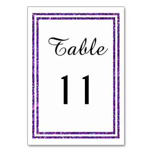 Chic Purple Faux Glittered Trim - Table Card