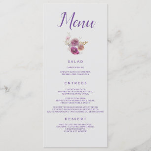 Chic Purple Floral Menu