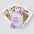 Chic Purple Floral & Silver Frame Wedding Favour