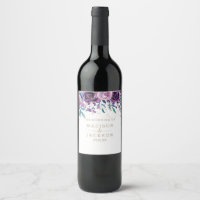 Chic Purple Floral Sparkling Wine Gold Wedding Mon