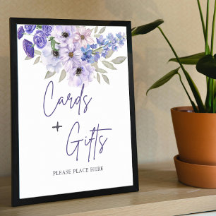 Chic Purple Flower Script Bridal Shower Favours Poster