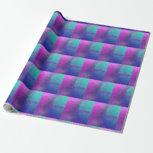 Chic Purple, Fuchsia and Blue "Happy Holidays" Wrapping Paper