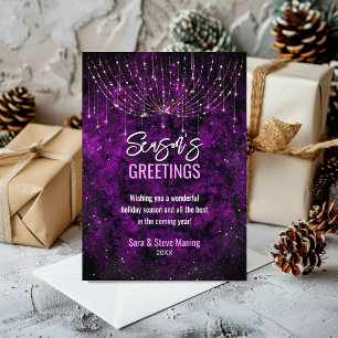 Chic purple glitter Christmas lights new year 