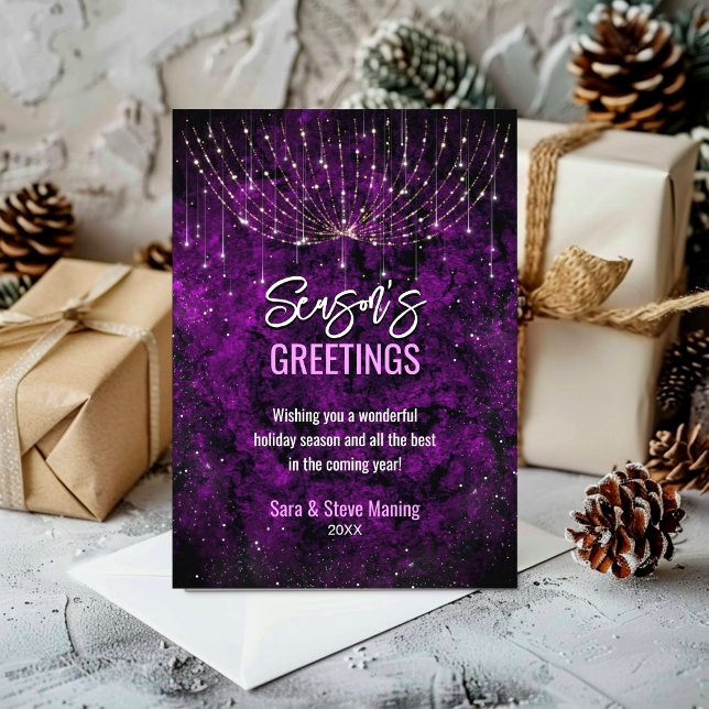 Chic purple glitter Christmas lights new year  (Creator Uploaded)