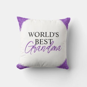 Chic Purple Glitter Grandma Cushion
