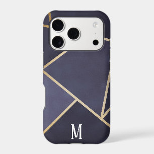 Chic Purple & Gold Abstract Monogram