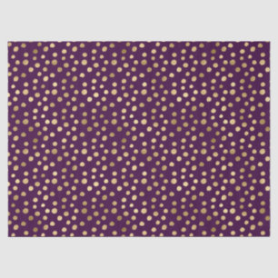 Chic Purple Gold Dots Tissue Paper