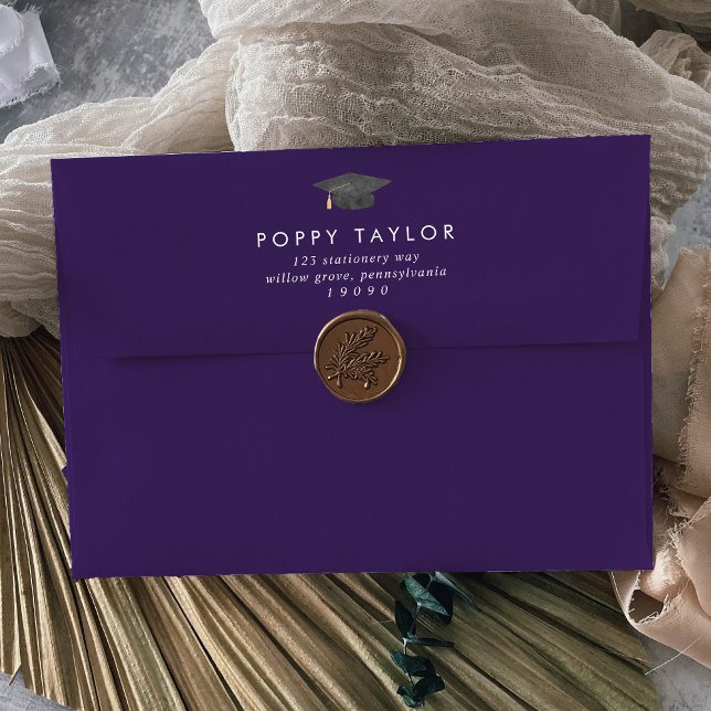 Chic Purple Graduation Announcement Envelope (Creator Uploaded)