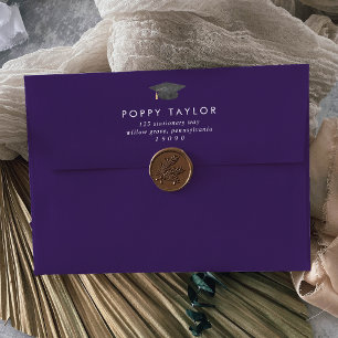 Chic Purple Graduation Announcement Envelope