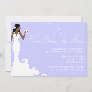 Chic Purple Here Comes the Bride Shower Invite