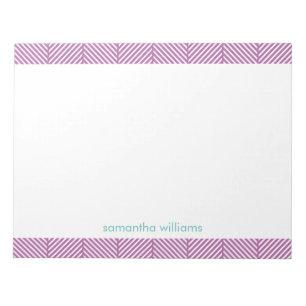 Chic Purple Herringbone Pattern Notepad