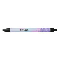Chic Purple Holographic Glitter Drips