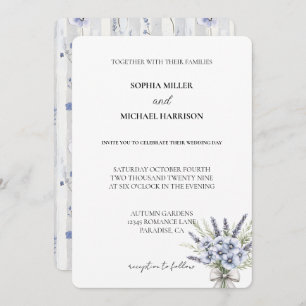 Chic Purple Lavender Floral Wedding Invitation