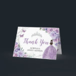 Chic Purple Lilac Floral Quinceanera Sweet Sixteen Thank You Card<br><div class="desc">Matching items available in store! (c) The Happy Cat Studio</div>