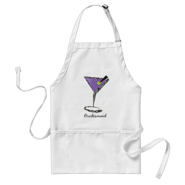 chic purple martini standard apron (Front)