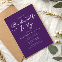 Chic Purple Minimalist Bachelorette Party