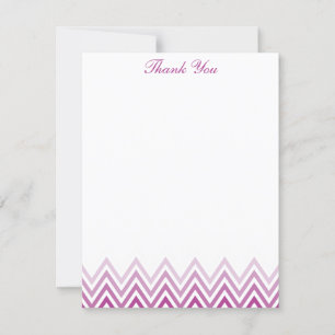 Chic Purple Ombre Chevrons Note Cards