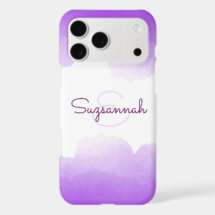 Chic Purple Ombre Name Letter Monogram iPhone Case