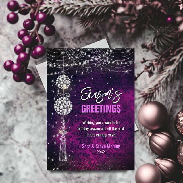 Chic purple ornaments glitter Christmas new year (Creator Uploaded)