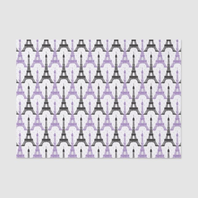 Chic Purple Paris Eiffel Tower tissues paper (Front)