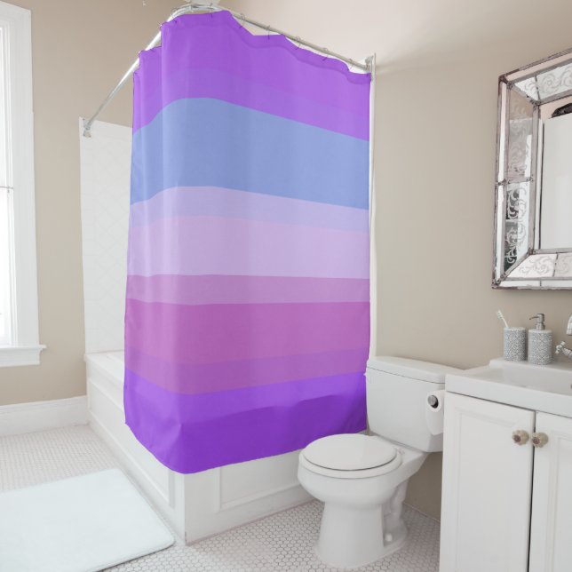 Chic Purple Stripes shower curtain (In Situ)