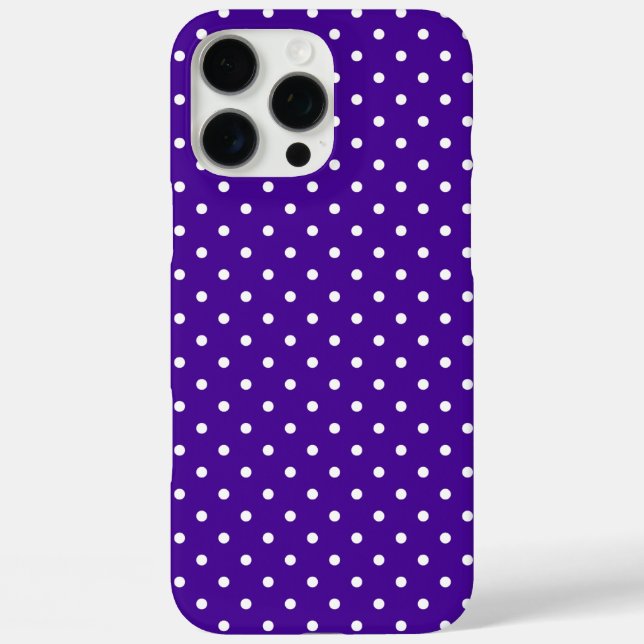 Chic Purple & White Polka Dot Pattern Case-Mate iPhone Case (Back)