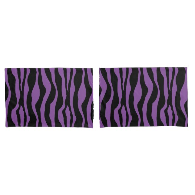 Chic Purple Zebra Print Pillow Case Set (Front-Set)
