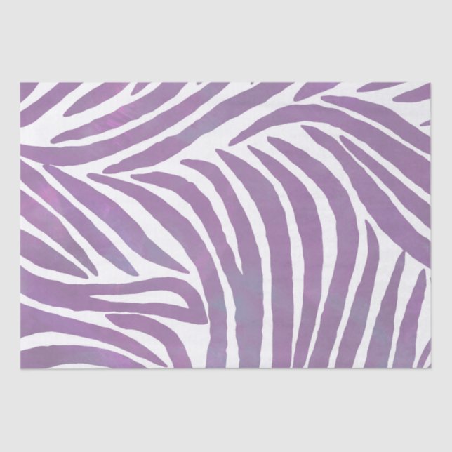 Chic Purple Zebra Stripes Tissue Paper (Front)