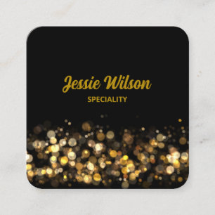 Chic QR Code light glitter bling professional Square Business Card