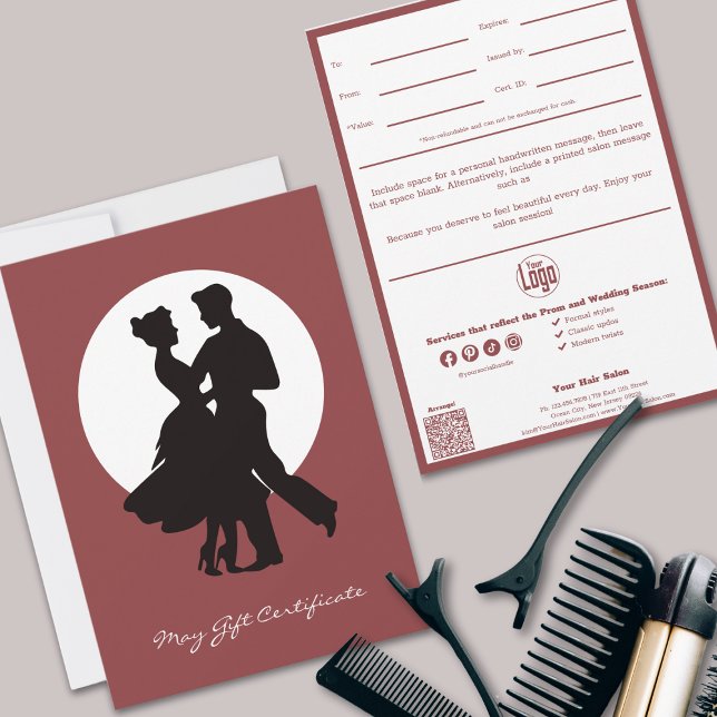 Chic QR Code Services Note May Gift Certificate (Chic QR Code Services Note May Gift Certificate, Smoky Topaz White)