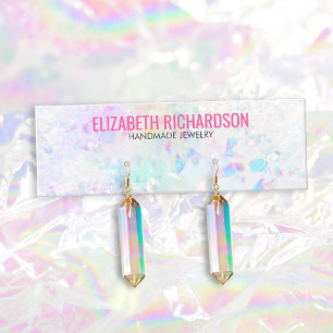 Chic Quartz Crystal Rainbow Earring Jewellery Hold Mini Business Card