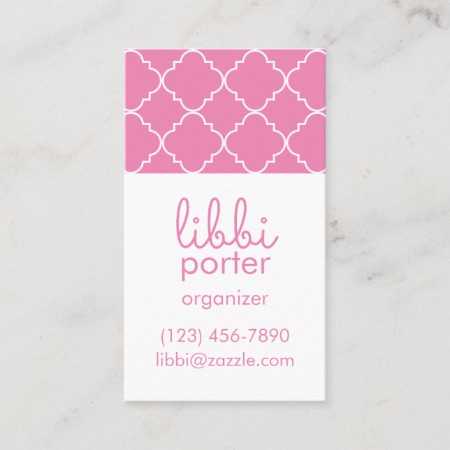 Chic Quatrefoil Business or Contact Cards (Front)